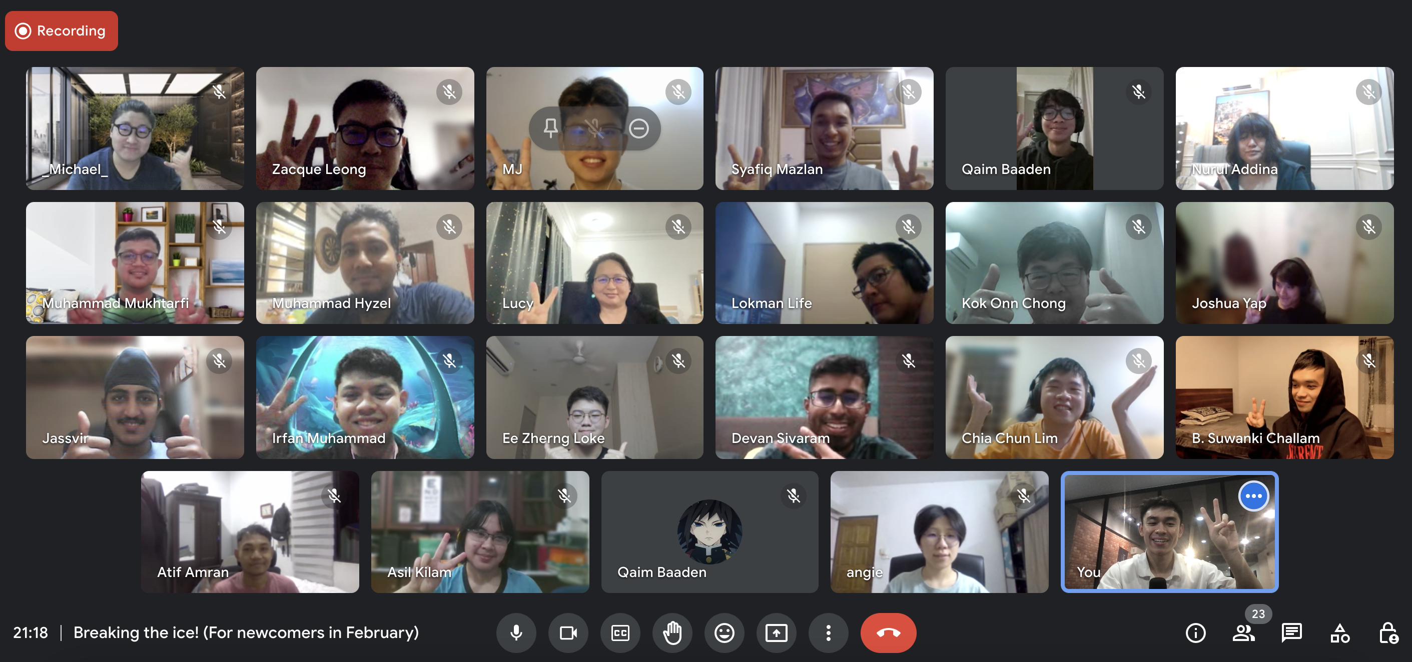 a screenshot of a group video call